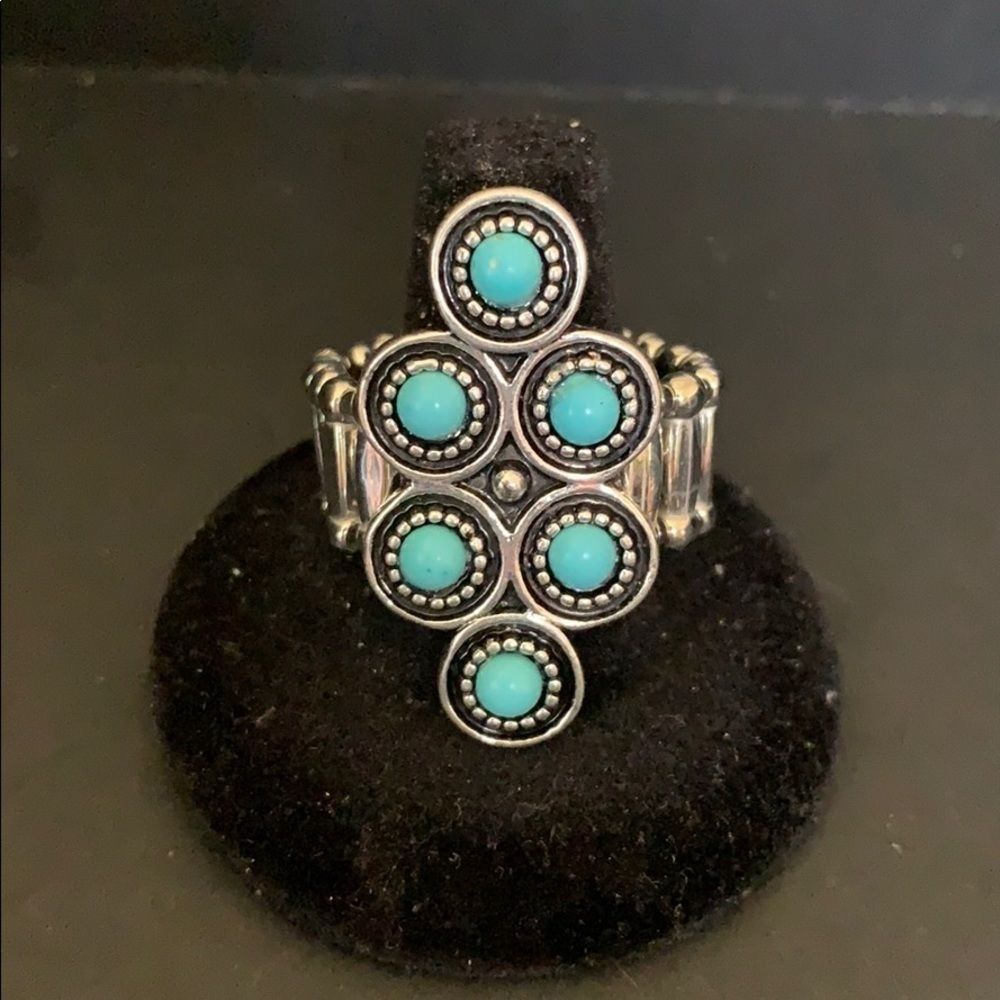 River Rock Blue Stretchy Ring